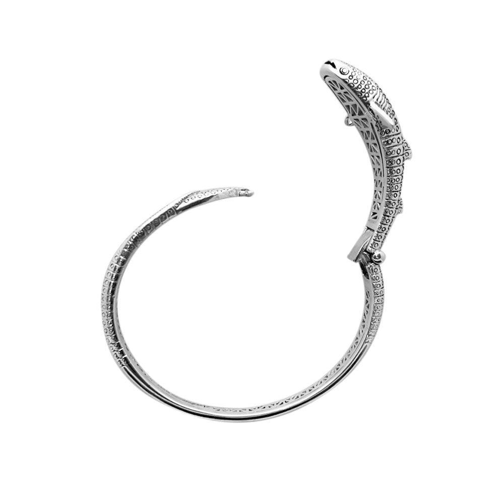 Gentle giants in benign grace ~ Sterling Silver Whale Shark Cuff Bracelet TBA188