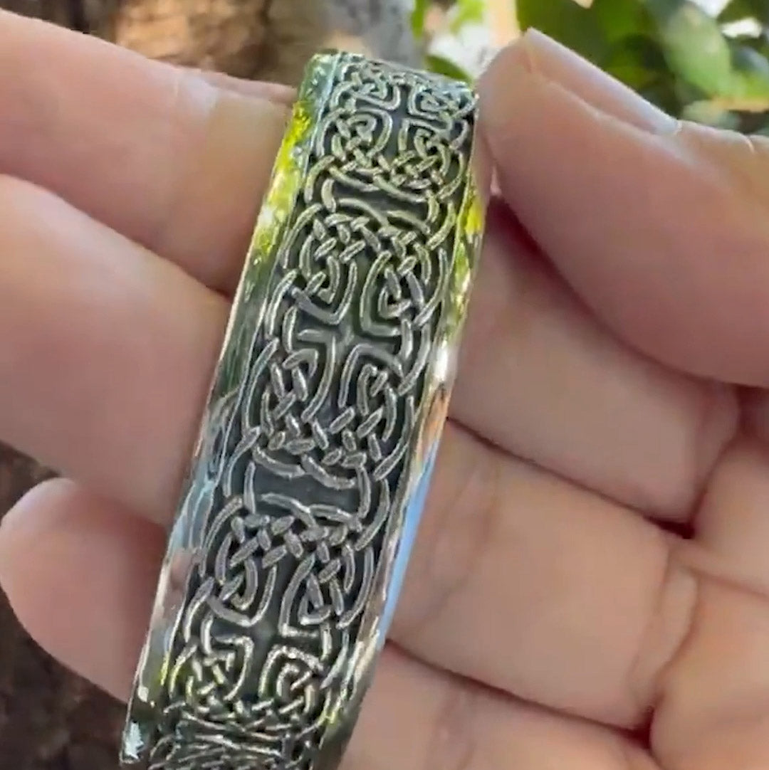 Large Celtic Knotwork Sterling Silver Cuff Bracelet TBA209