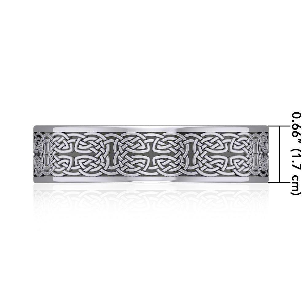 Large Celtic Knotwork Sterling Silver Cuff Bracelet TBA209