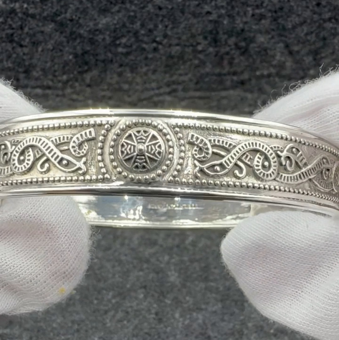 Celtic Snake Sterling Silver Bangle TBA211