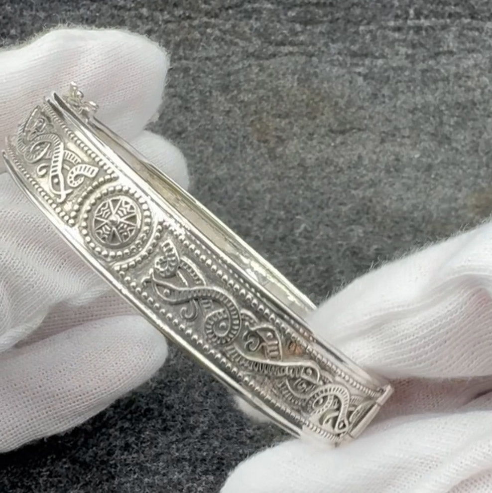 Celtic Snake Sterling Silver Bangle TBA211