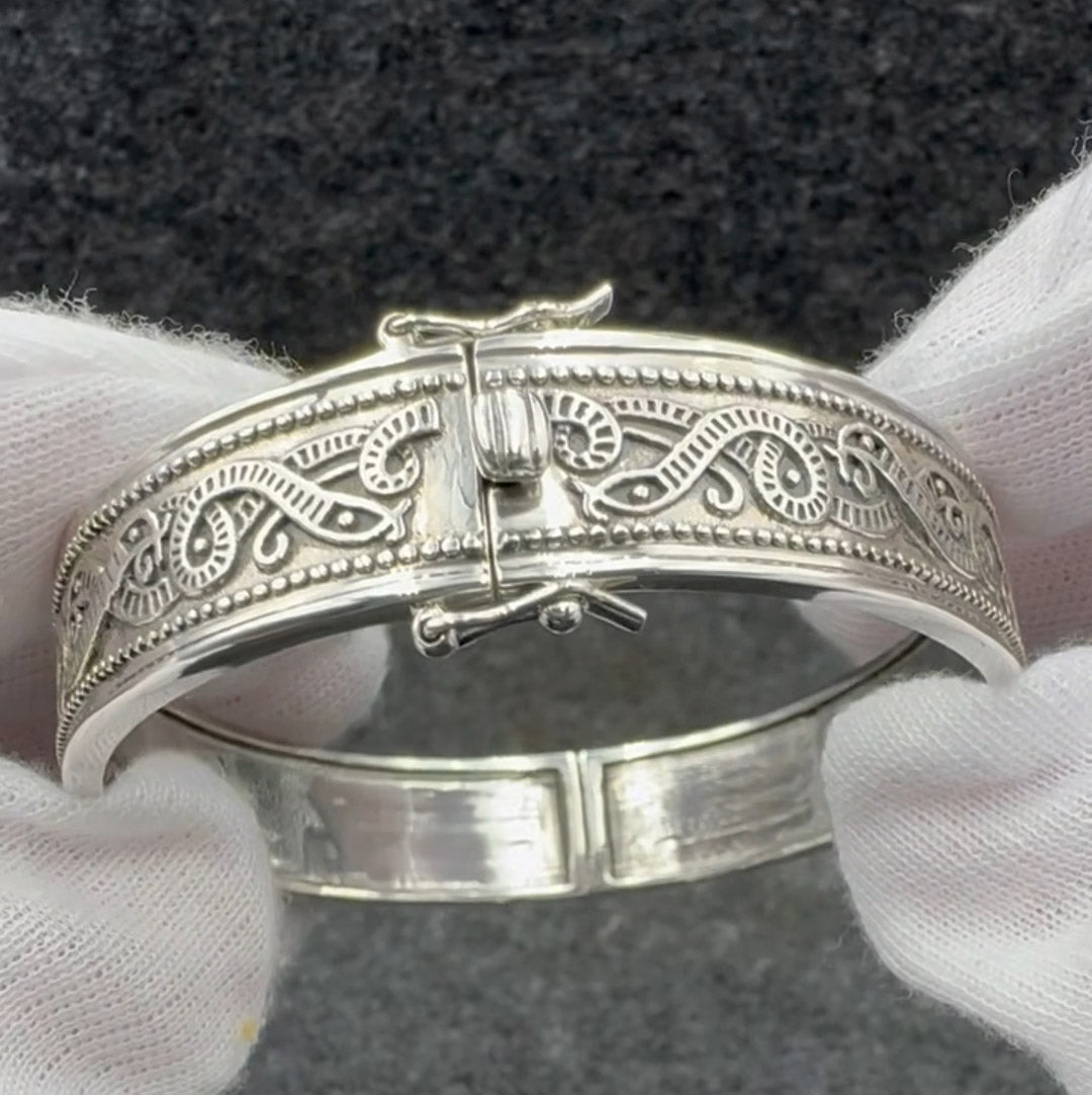 Celtic Snake Sterling Silver Bangle TBA211