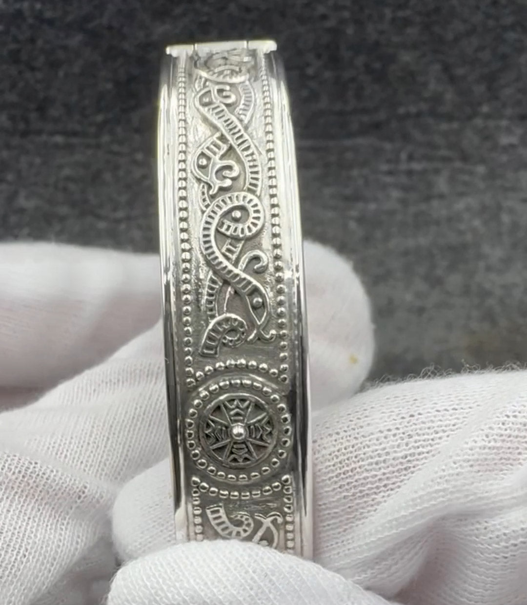 Celtic Snake Sterling Silver Bangle TBA211