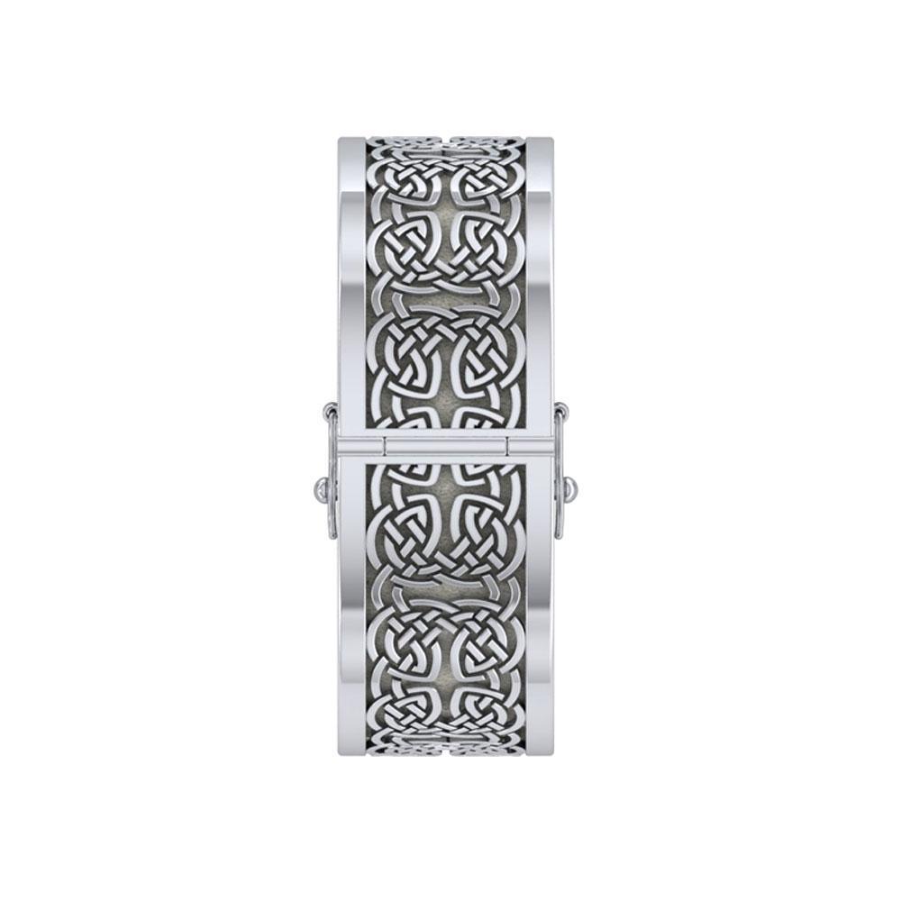 Large Silver Elegance Solid Celtic Knot Bangle with open lock TBA213