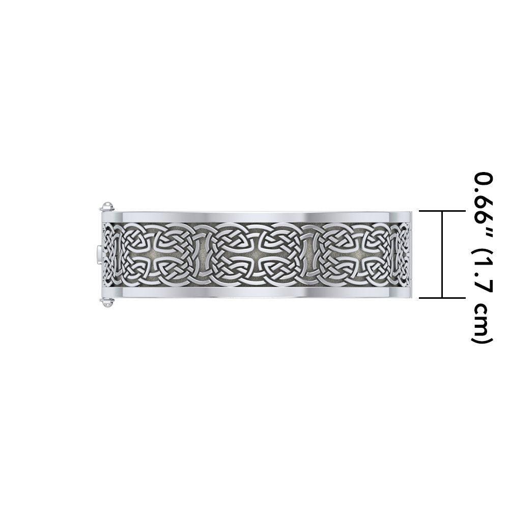 Large Silver Elegance Solid Celtic Knot Bangle with open lock TBA213