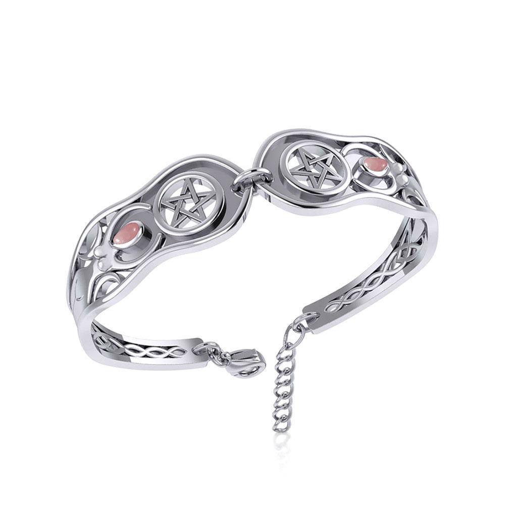 Goddess Silver Cuff Bracelet with Gemstone TBA271