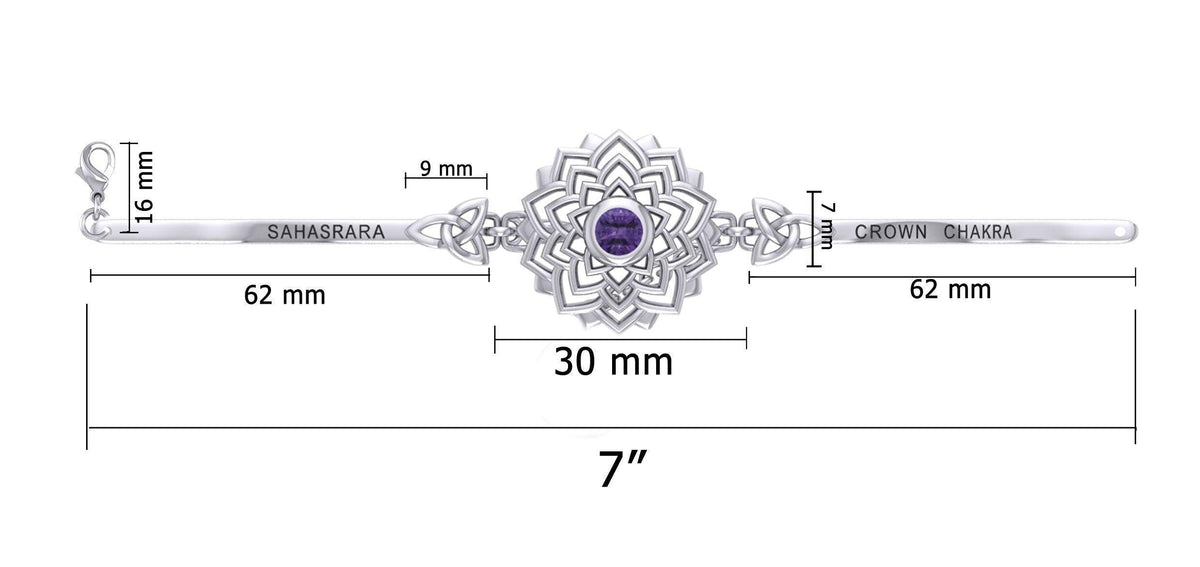 Crown Chakra with Celtic Trinity Silver Bracelet TBA285