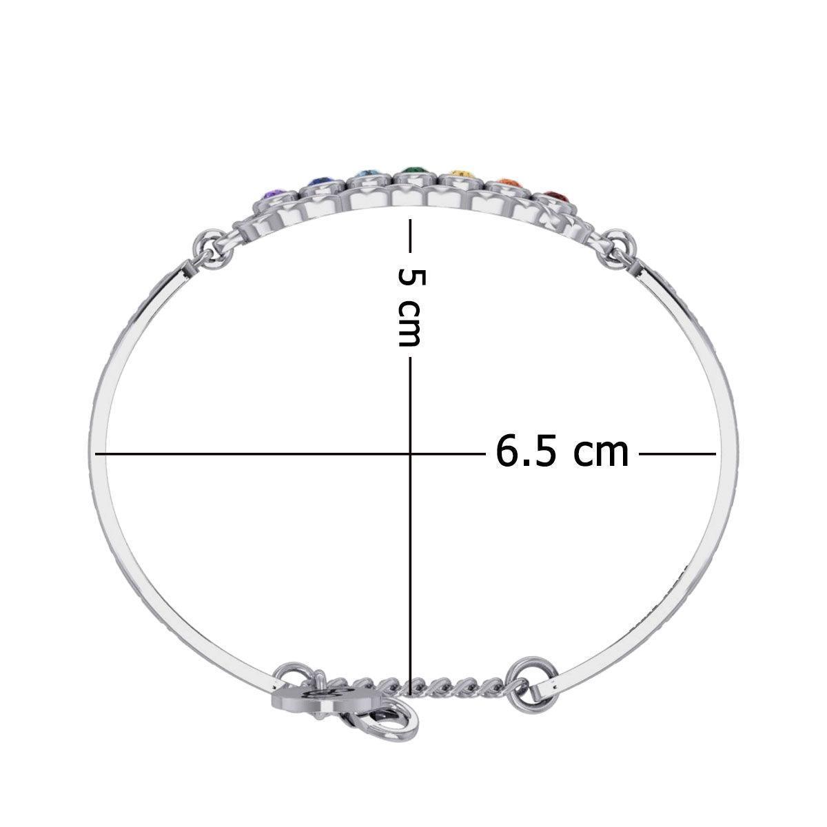 Celtic Silver Bracelet with Chakra Gemstones and Astrology Symbols TBA286