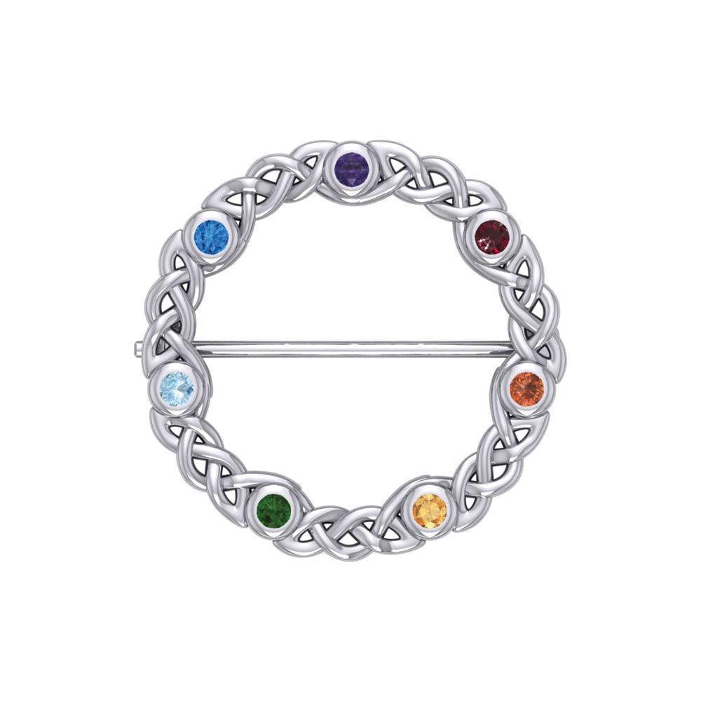 Chakra Celtic Silver Brooch TBC161