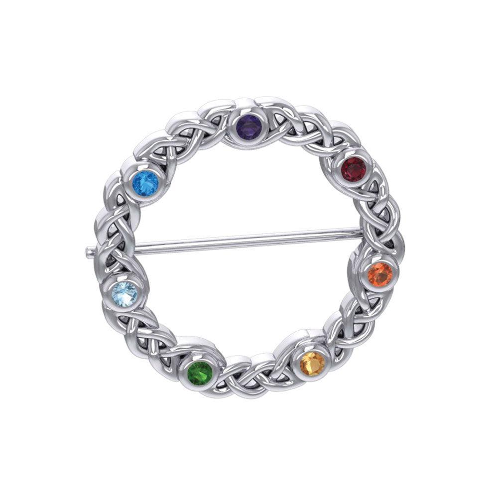 Chakra Celtic Silver Brooch TBC161