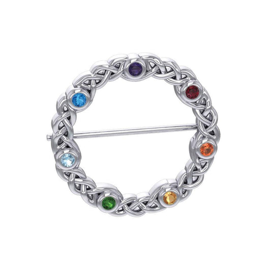 Chakra Celtic Silver Brooch TBC161