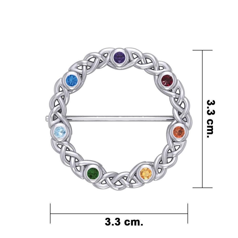 Chakra Celtic Silver Brooch TBC161