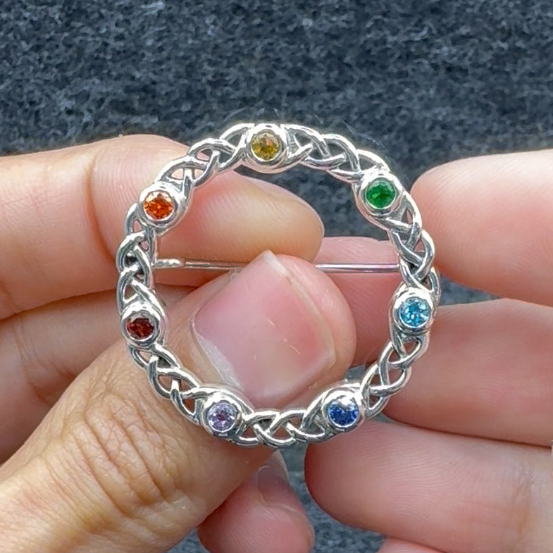 Chakra Celtic Silver Brooch TBC161