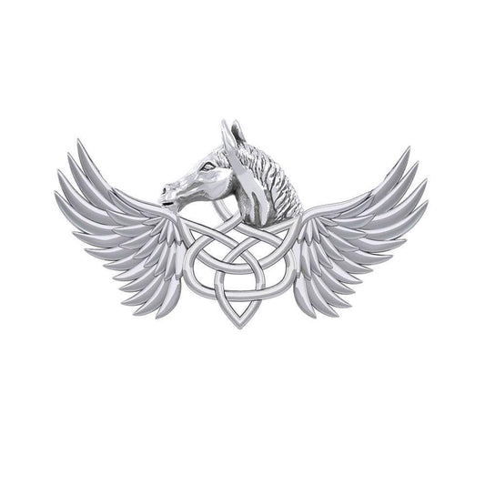 The Celtic Pegasus Silver Brooch TBC165 - peterstone.dropshipping