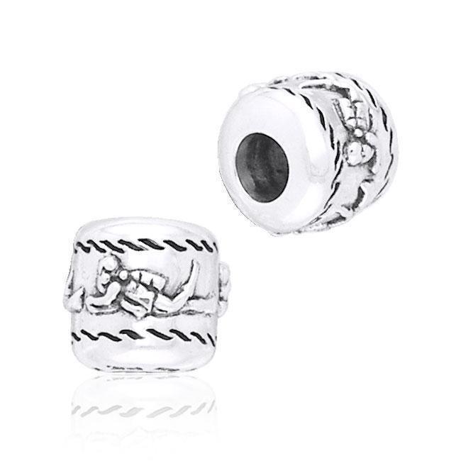 Cylinder Scuba Diver Silver Bead TBD036