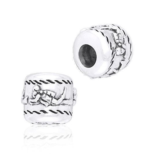 Cylinder Scuba Diver Silver Bead TBD036