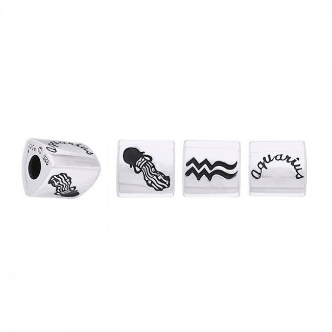 Triangle Aquarius Zodiac Silver Bead TBD095