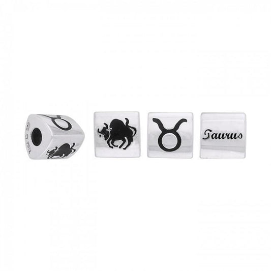 Triangle Taurus Zodiac Silver Bead TBD098