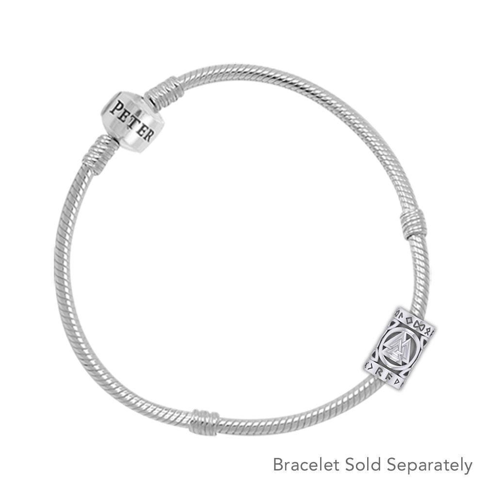 Norse Viking Valknut in Circle with Rune Symbol and Celtic Silver Bead TBD368