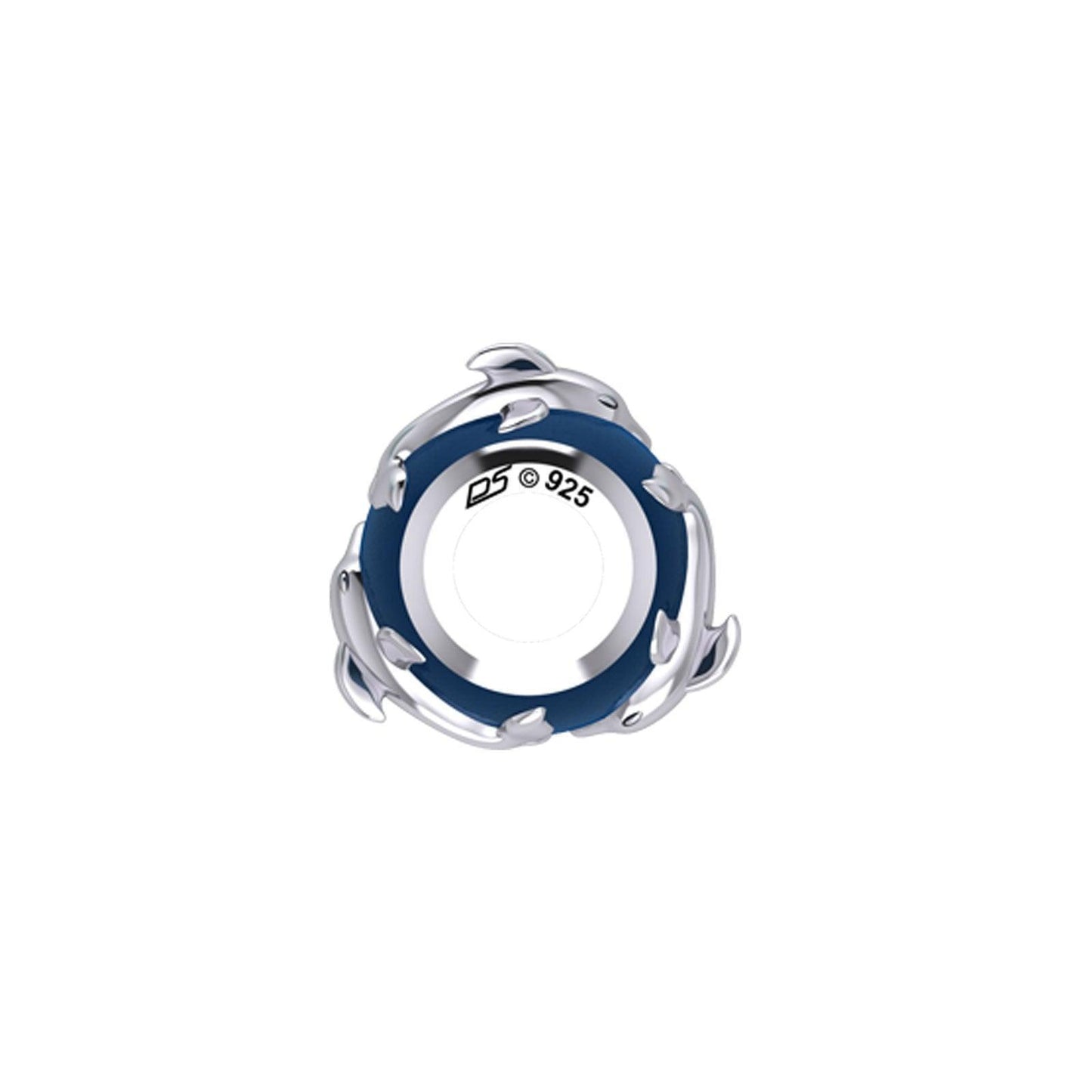 Dolphin Silver Bead with Navy Blue Enamel TBD372 - peterstone.dropshipping