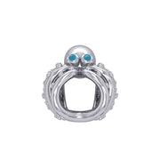 Octopus Silver Bead with Turquoise Eyes TBD376