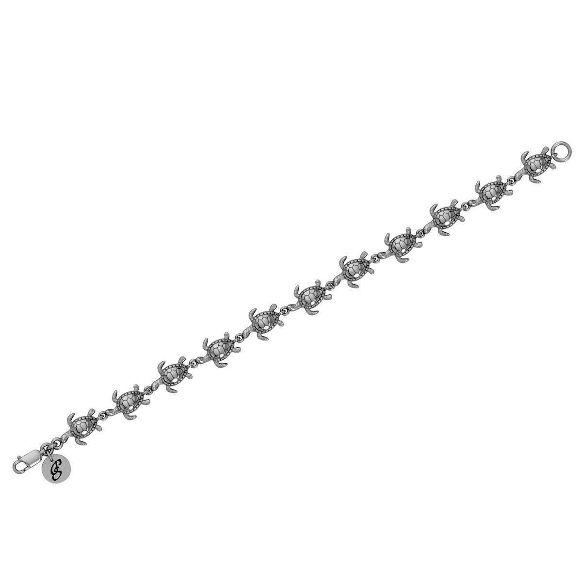 Turtle Link Sterling Silver Link Bracelet TBG001