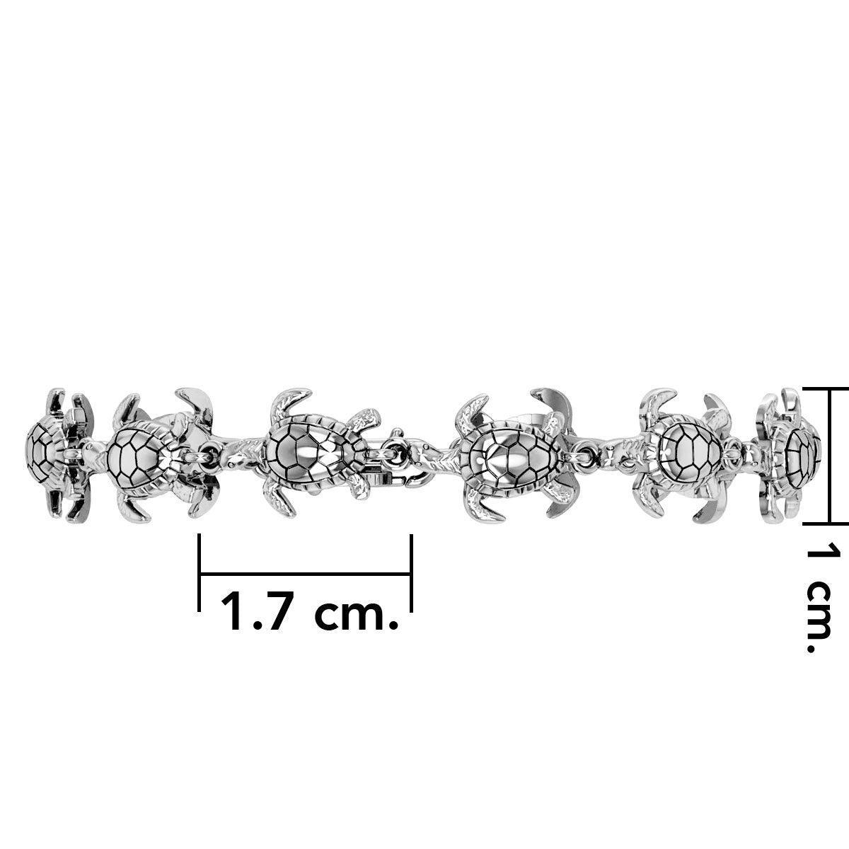 Turtle Link Sterling Silver Link Bracelet TBG001
