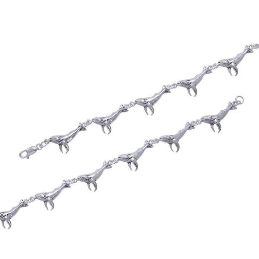 Whale Sterling Silver Link Bracelet TBG006