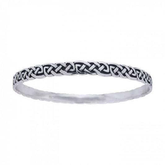 Celtic Knotwork Silver Bangle Bracelet TBG035
