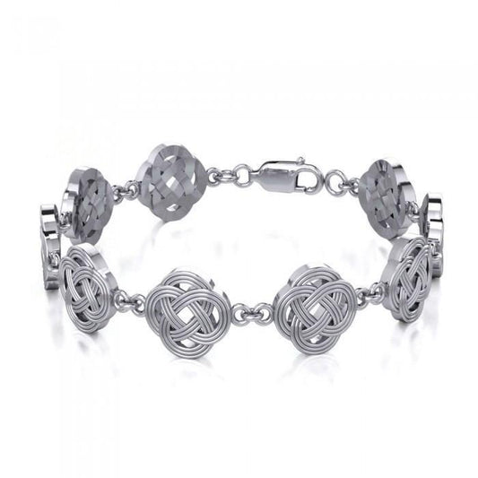 Life in both natural and eternal ~ Celtic Four-Point Sterling Silver Jewelry Bracelet TBG071