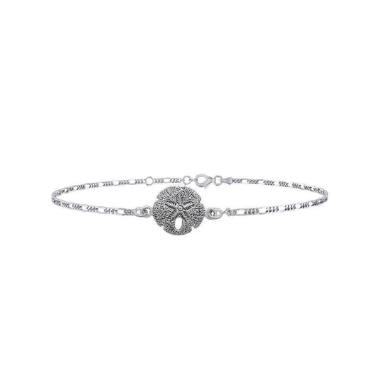 Sand dollar’s beautiful reminder of the seashore ~ Sterling Silver Jewelry Anklet TBG377