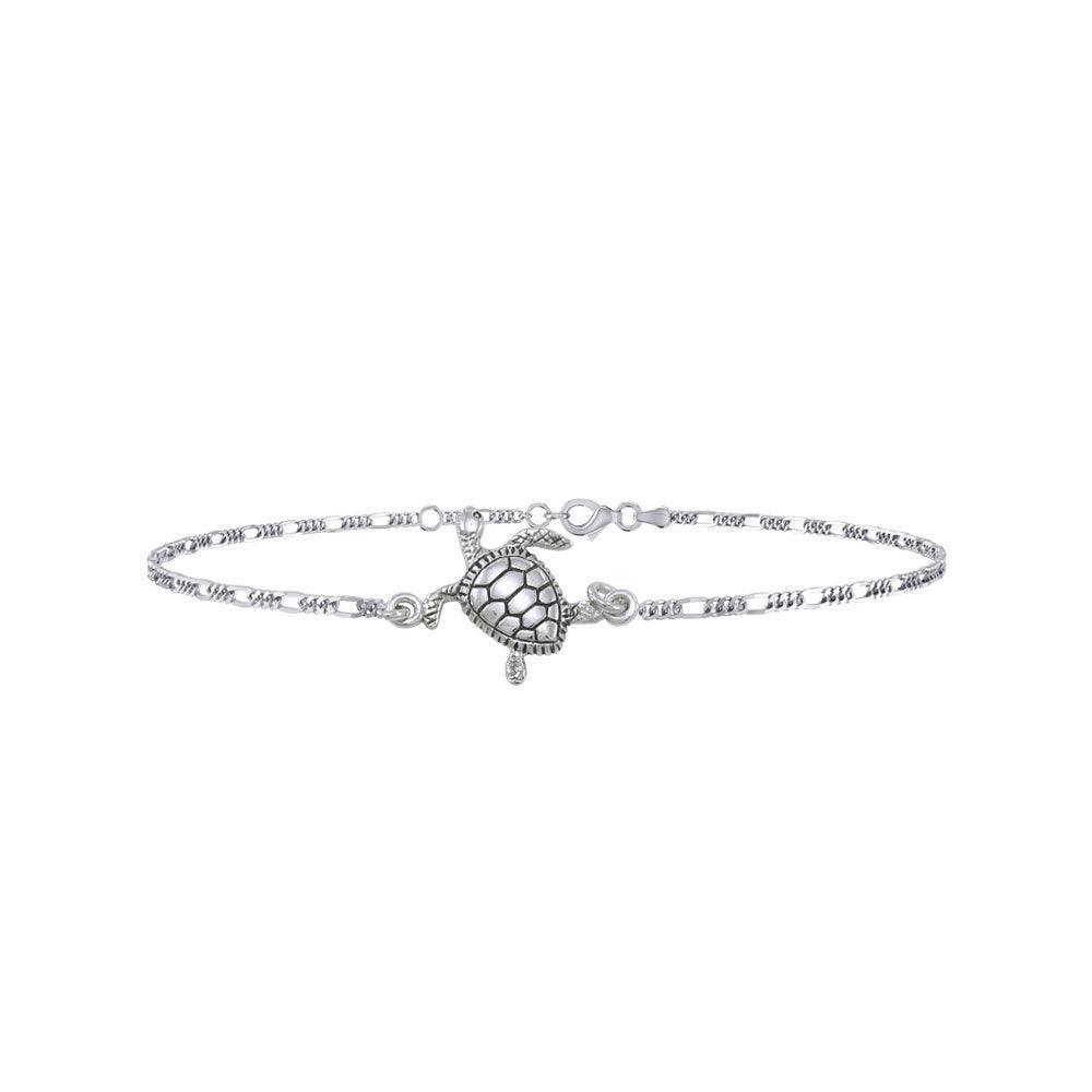 Silver Turtle Anklet TBG380