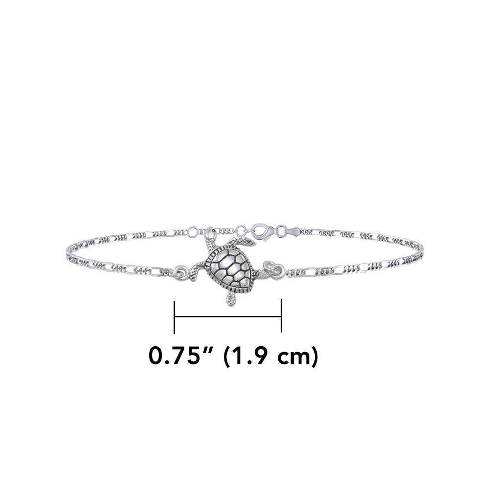 Silver Turtle Anklet TBG380