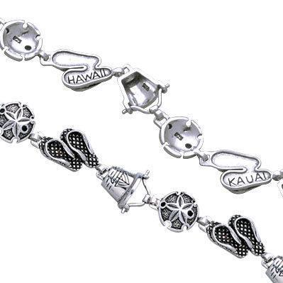 Hawaii Island engraved name on Silver Link Bracelet TBG651
