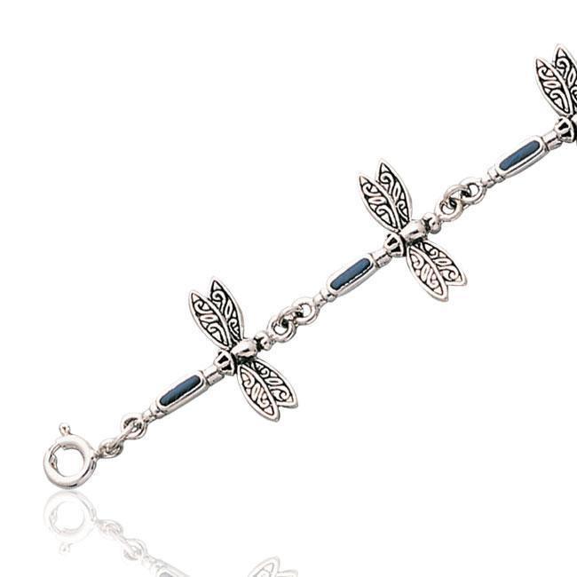 Dragonfly Link Silver Bracelet TBG704