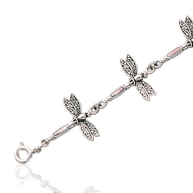 Dragonfly Link Silver Bracelet TBG704