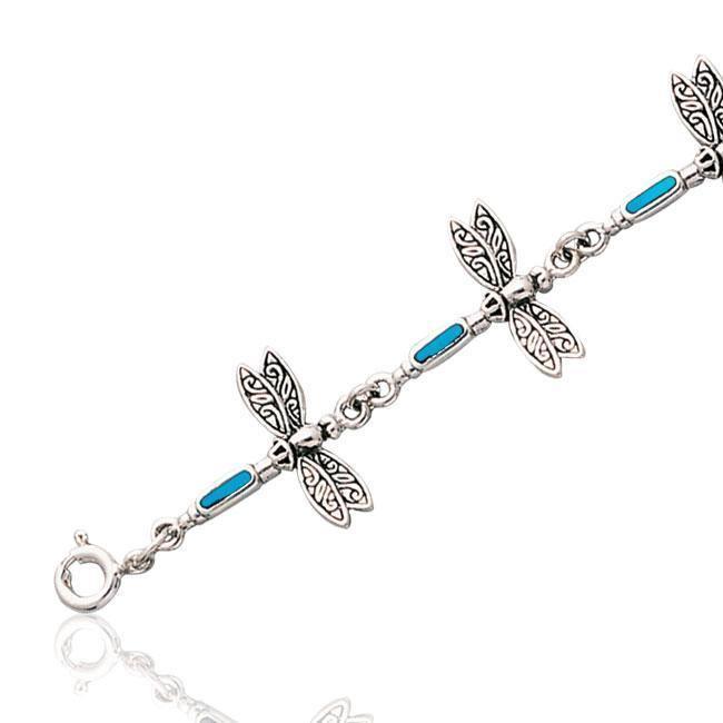 Dragonfly Link Silver Bracelet TBG704