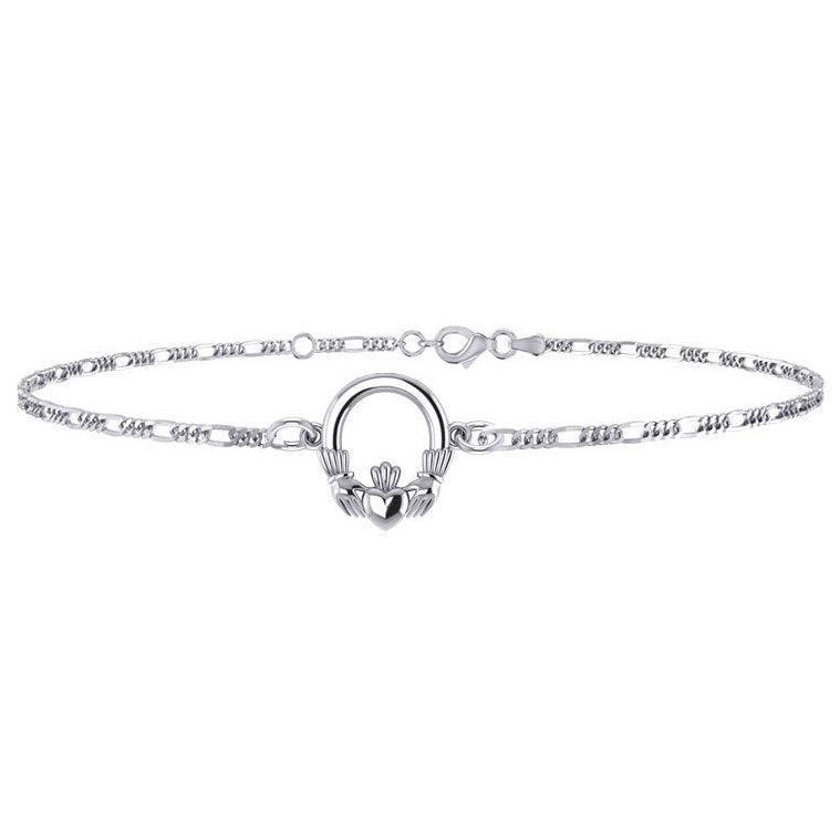 Irish Claddagh Sterling Silver Anklet TBG726