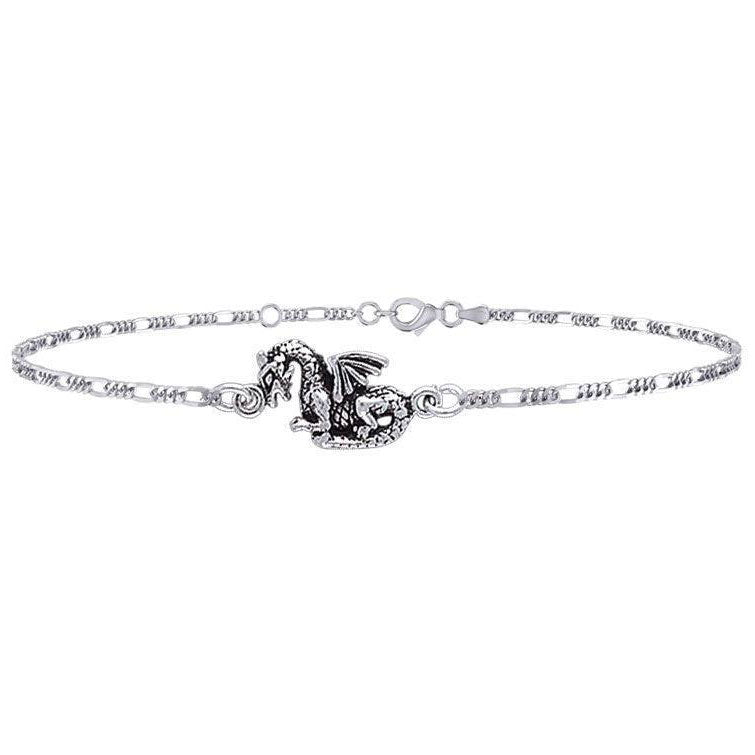 Your everyday little charm ~ Fantasy Dragon Sterling Silver Anklet TBG735