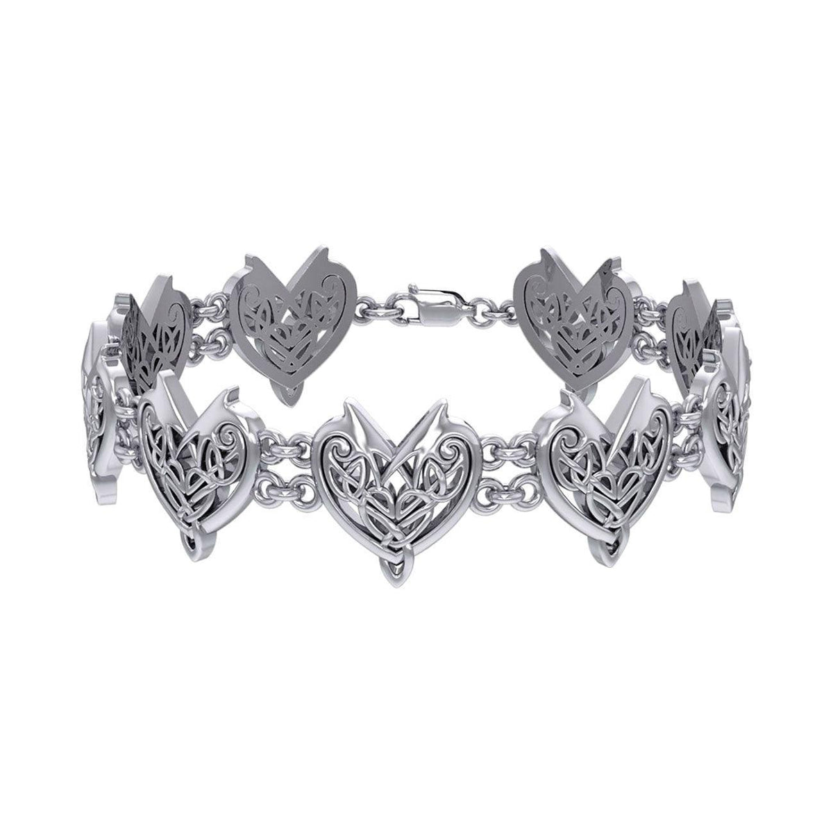 Joyous Celtic Hearts Silver Bracelet TBG773