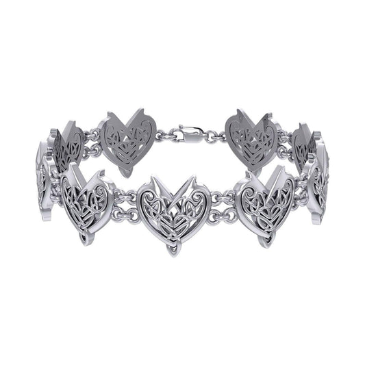 Joyous Celtic Hearts Silver Bracelet TBG773