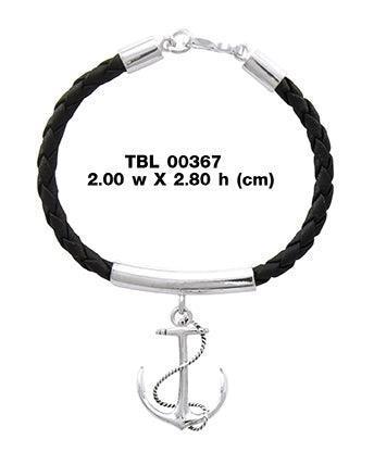 Anchor Silver Charm Nylon Bracelet TBL367