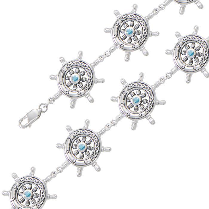 Celtic Ship's Wheel Silver Bracelet TBL019 - peterstone.dropshipping