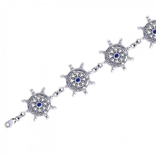 Celtic Ship's Wheel Silver Bracelet TBL019