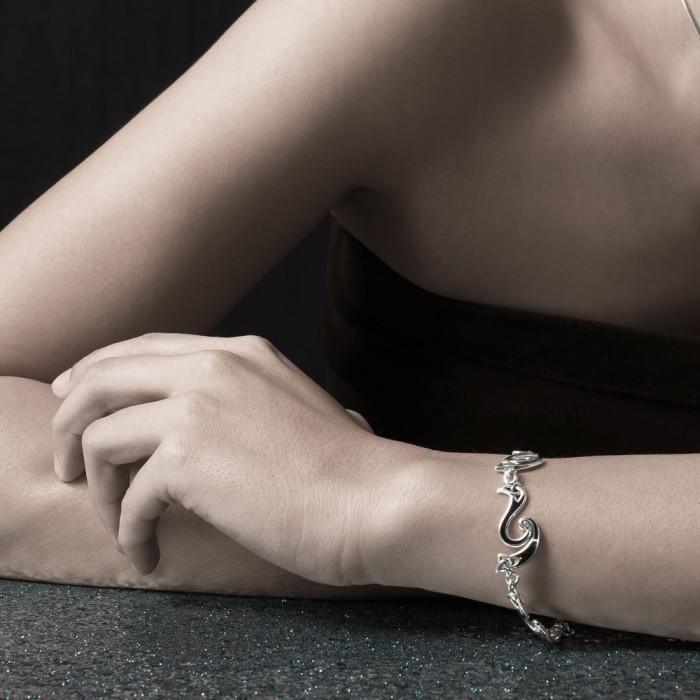The three in one belief ~ Sterling Silver Celtic Triquetra Bracelet with Multistone TBL122