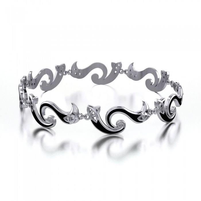 The three in one belief ~ Sterling Silver Celtic Triquetra Bracelet with Multistone TBL122