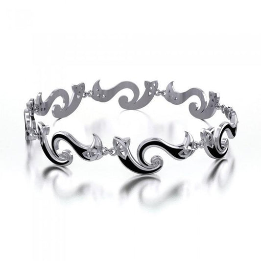 The three in one belief ~ Sterling Silver Celtic Triquetra Bracelet with Multistone TBL122