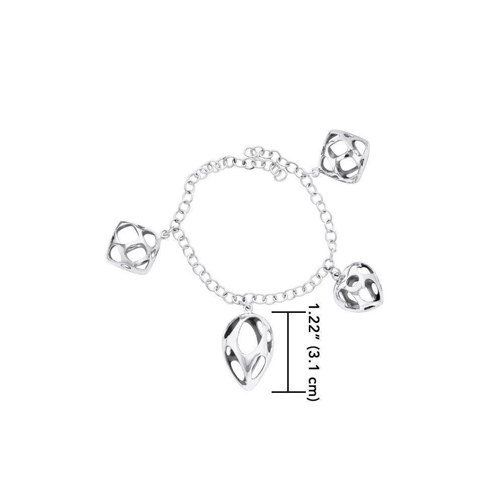Beautiful Deep Within You Organic Silver Bracelet TBL244