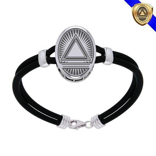 System Energy Symbol Silver Rubber Bracelet TBL271 - peterstone.dropshipping
