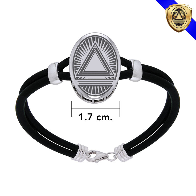System Energy Symbol Silver Rubber Bracelet TBL271